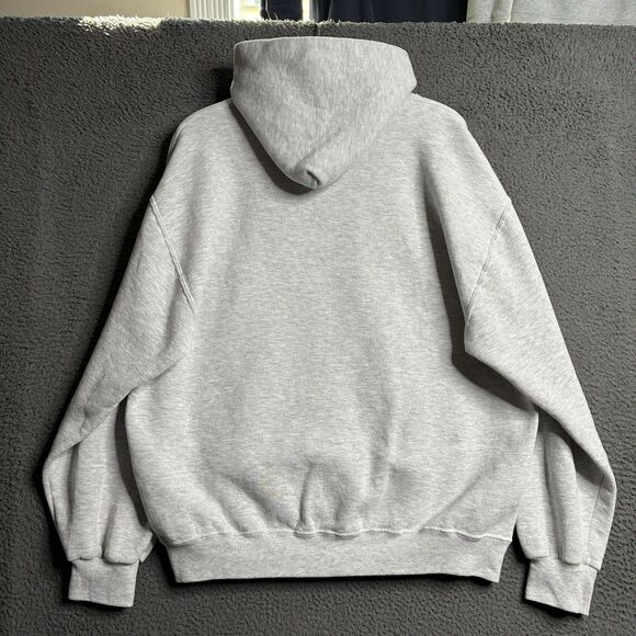 Vintage Y2K Russell Athletic Gray Blank Cotton Men’s Hoodie Size Large - Picture 3 of 14
